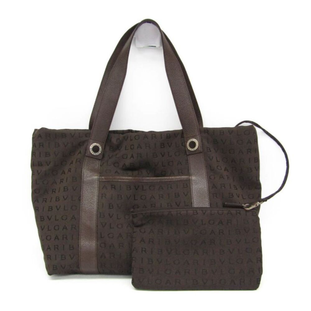 Bvlgari Logomania Canvas Brown Canvas Tote Bag Bag